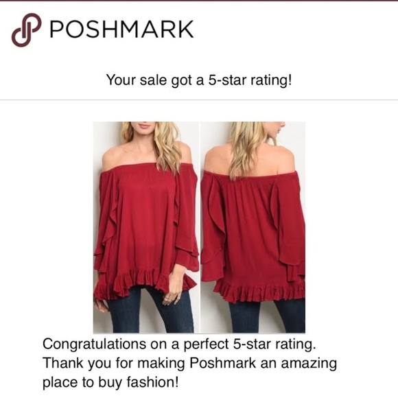 1 left! RED WINE OFF SHOULDER KNIT TUNIC TOP - Picture 4 of 8